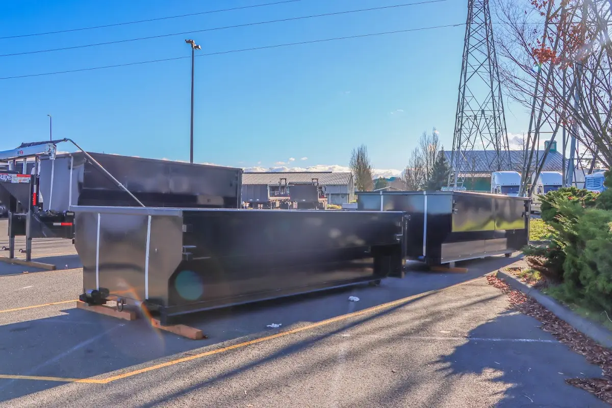 Roll-off dumpster ready for waste disposal at job site for 15 Yard Dumpster Rental in Lansdale